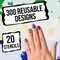 Airbrush Nail Stencils - Nail Art Stencils Set #6: 280 Unique Designs from 20 Individual Templates